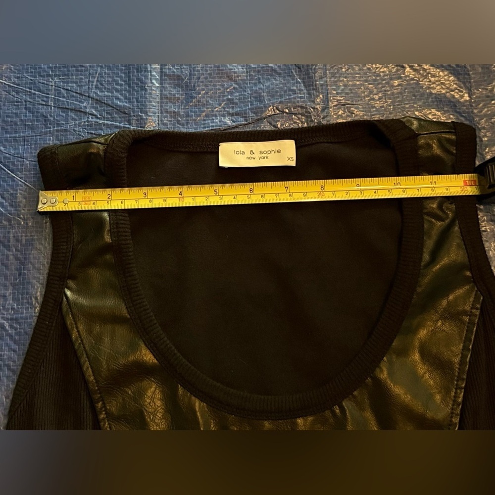 Lola & Sophie Black Faux Leather Accent Tank Top - Picture 10 of 11